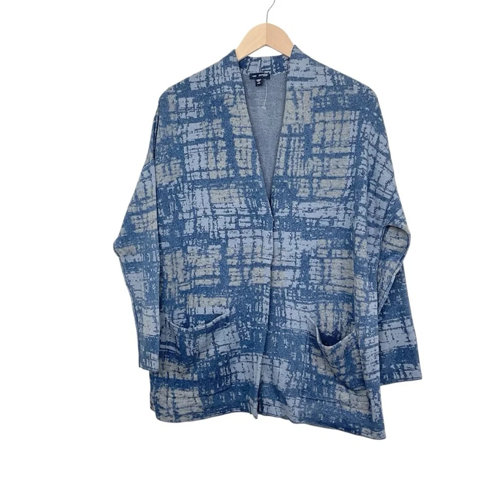 Purejill Indigo Blue Cardigan Jacket Patch Pockets Size SP